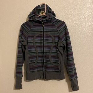 LULULEMON Women’s Full Zip Striped Hoodie Size 6